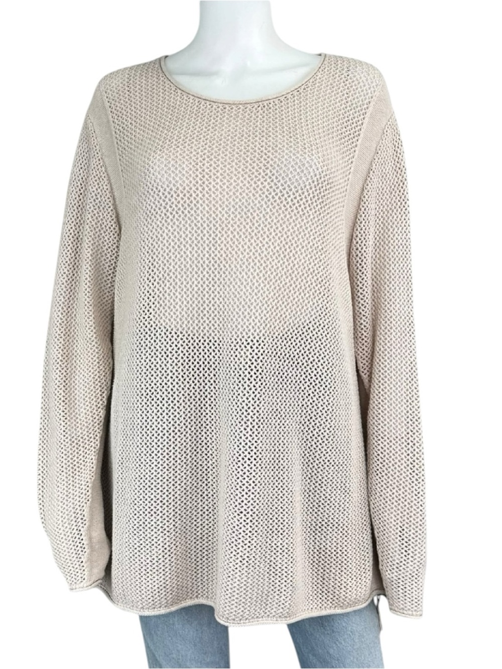 WRAP LONDON Cream 100% Cotton Sweater Size XL